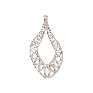 Tear Drop Charm in Sterling Silver 44.1x25.5x0.2mm