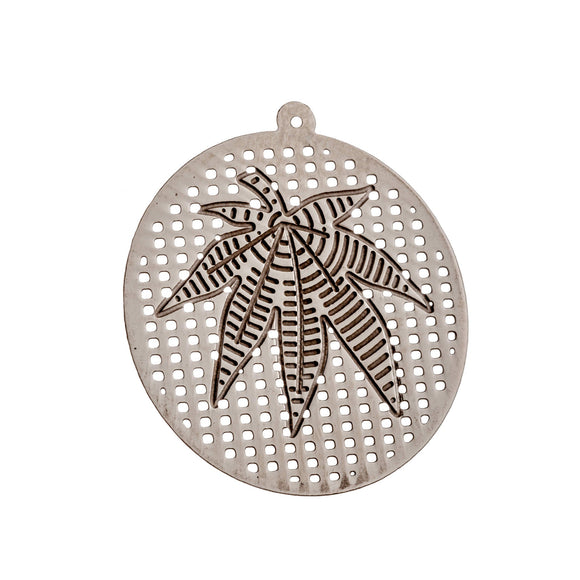 Leaf Charm in Sterling Silver 22.0x23.8x0.2mm