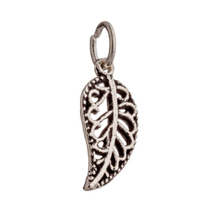 Leaf Charm in Sterling Silver 23x9x1.7mm