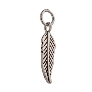 Leaf Charm in Antique Sterling Silver 23.1x6.1x1.2mm