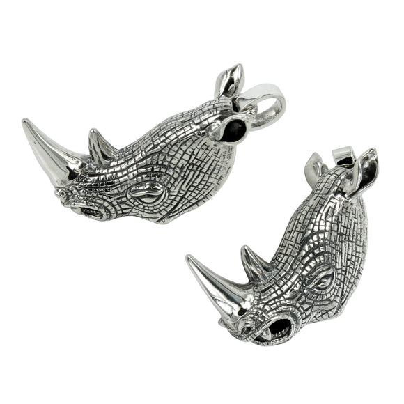 Rhino Charm in Sterling Silver 35x13mm