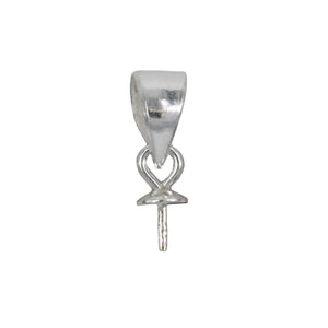 Bail with Cup & Peg Pearl Mounting in Sterling Silver 11x3x3.5mm