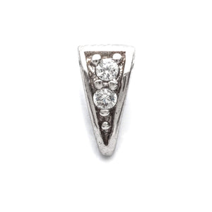 Loop Bail with Cubic Zirconia Inlays in Rhodium Plated Sterling Silver 7.2x3.7x4.8mm