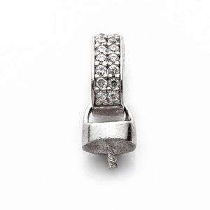 Cup & Peg Bail with CZ in Sterling Silver 16x3.7mm