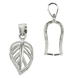 Open Leaf Pinch Bail in Sterling Silver