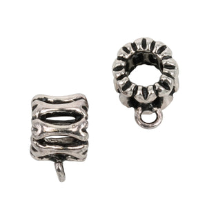 Stacked Bones Tube Bail in Sterling Silver 6x10mm