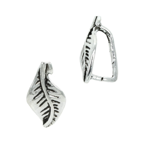 Leaf Pinch Bail in Sterling Silver 11x5mm