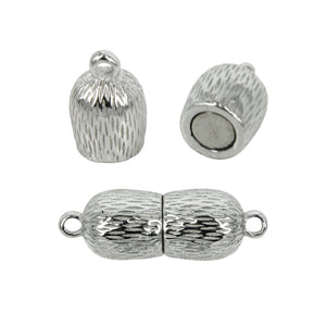 Textured Magnetic Clasp in Sterling Silver 7x20mm