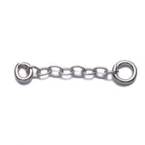 Extension Chain in Rhodium Plated Sterling Silver 0.6" (15mm)