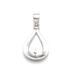 Pear Pendant with Cup and Peg Mounting and Bail in Sterling Silver 6mm