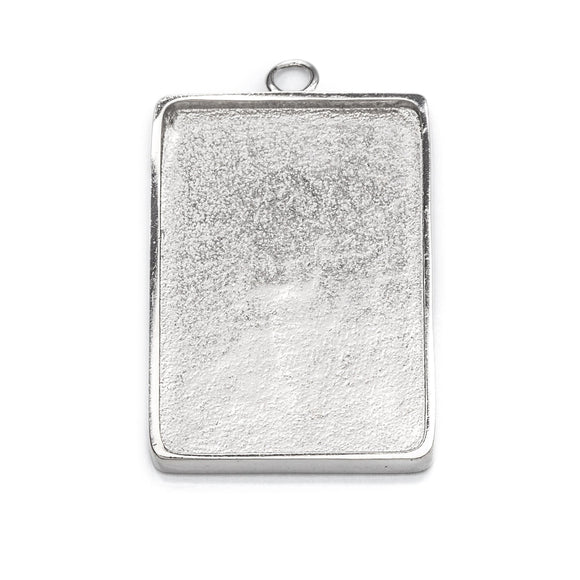 Rectangular Pendant with Rectangular Bezel Mounting in Sterling Silver 16x24mm