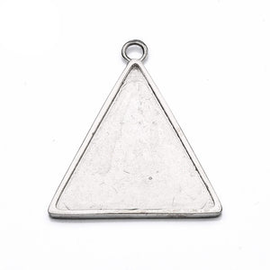 Triangular Pendant with Triangular Bezel Mounting in Sterling Silver 23x23x21mm