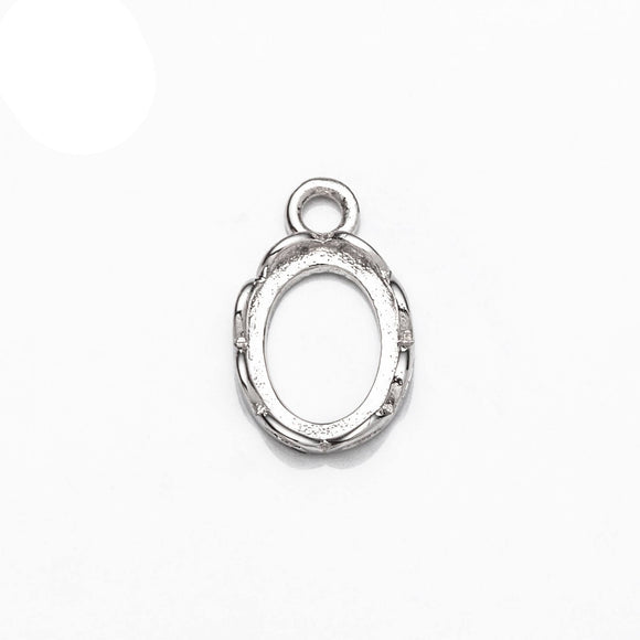 Pendant with Oval Bezel Mounting in Sterling Silver 5x7mm