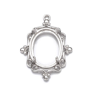 Pendant with Oval Mounting in Sterling Silver 12x16mm