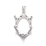 Oval Pendant with Oval Crown Mounting in Sterling Silver