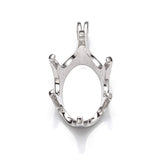 Oval Pendant with Oval Crown Mounting in Sterling Silver