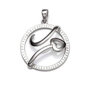 Round Pendant with Round Bezel Mounting and Bail in Sterling Silver 25mm