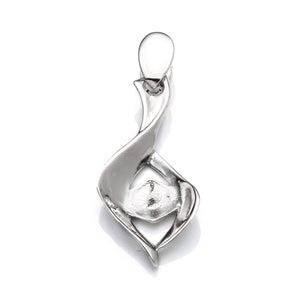 Pendant with Cup and Peg Mounting and Bail in Sterling Silver 5mm