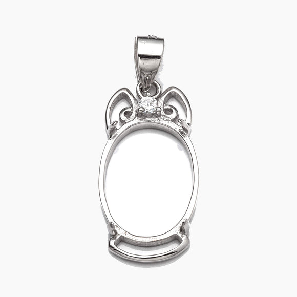 Figure 8 Pendant with Oval Mounting and Bail in Sterling Silver 6x8mm