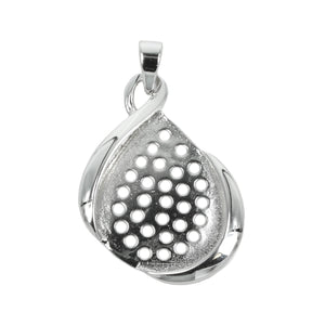 Pear Pendant with Pear Shape Glue-on Mounting and Bail in Sterling Silver for 13x17mm Stones