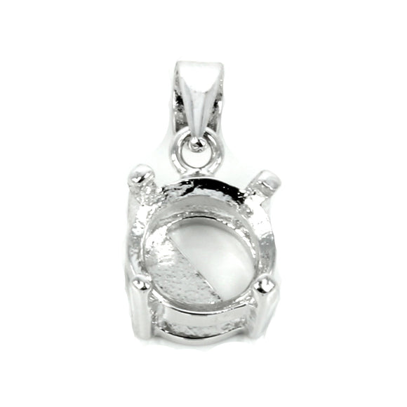 Basket style pendant with soldered loop and bail in sterling silver 7.25x15mm