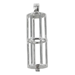 Hanging Cage Pendant with Incorporated Bail in Sterling Silver 10x30mm