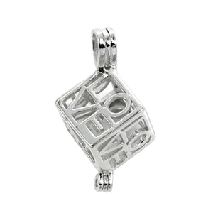 Love Cube Cage Pendant with Incorporated Bail in Sterling Silver 10mm