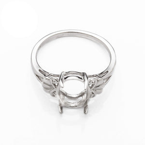 Flared Ring with Oval Prong Mounting in Sterling Silver for 8x10mm Stones