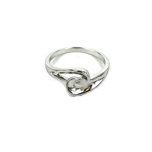 Hollow Cross-Over Ring with Peg Mounting in Sterling Silver 6mm