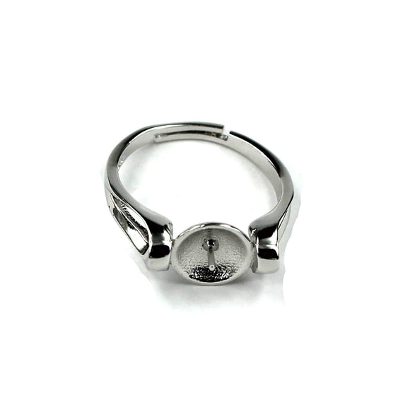 Tapered Ring with Cup and Peg Mounting in Sterling Silver 9mm