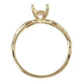 14K Gold Intertwined Split-Shank Ring with Diamond Accents for 6mm Round Stones