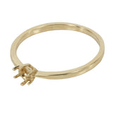 14K Gold Tapered Band Ring for 4mm Round Stones