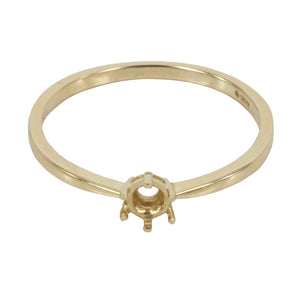 14K Gold Tapered Band Ring for 4mm Round Stones