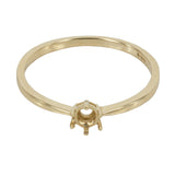 14K Gold Tapered Band Ring for 4mm Round Stones