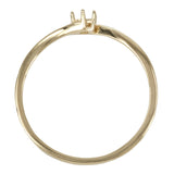 14K Gold Offset Band Ring for 3mm Round Stones