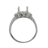 Unique Motif Ring with Oval Prongs Mounting in Sterling Silver - Various Sizes