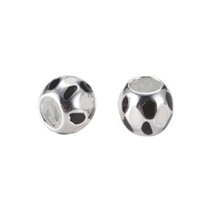 Oil Enamel Inlay Spacer Bead in Sterling Silver 7.37x8.93mm