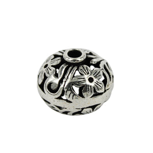 Lantern Bead in Antique Sterling Silver 12.8x11.37mm