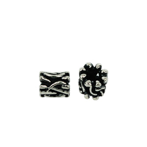 Textured Spacer Bead in Antique Sterling Silver 6.2x6.2x7.4mm