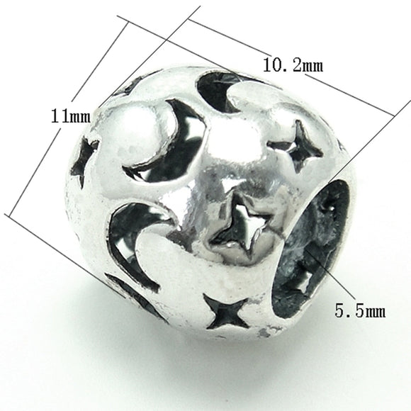 Atmospheric Spacer Bead in Antique Sterling Silver 10.3x10.7mm