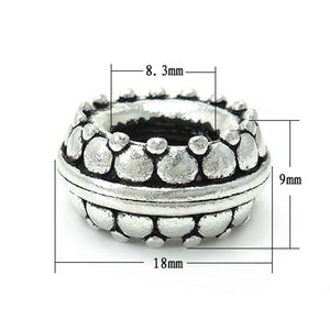 Circle Rondelle Spacer Bead in Antique Sterling Silver 17.3x8.8mm