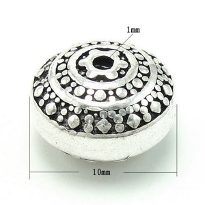 Frolic Half-Round Spacer Bead in Antique Sterling Silver 9.7x3.4mm