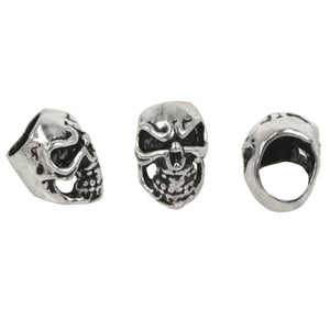 Skull Bead in Sterling Silver 14x10mm