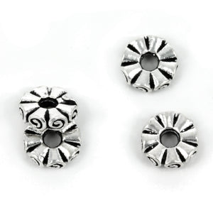 Roll-ups Disc Bead in Sterling Silver 8x3mm