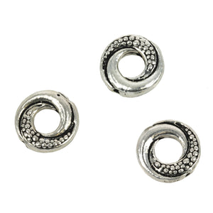 Torus Swirl Bead in Sterling Silver 13x3mm