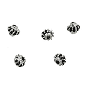 Twisty Pattern Bicone Bead in Sterling Silver 5x5mm