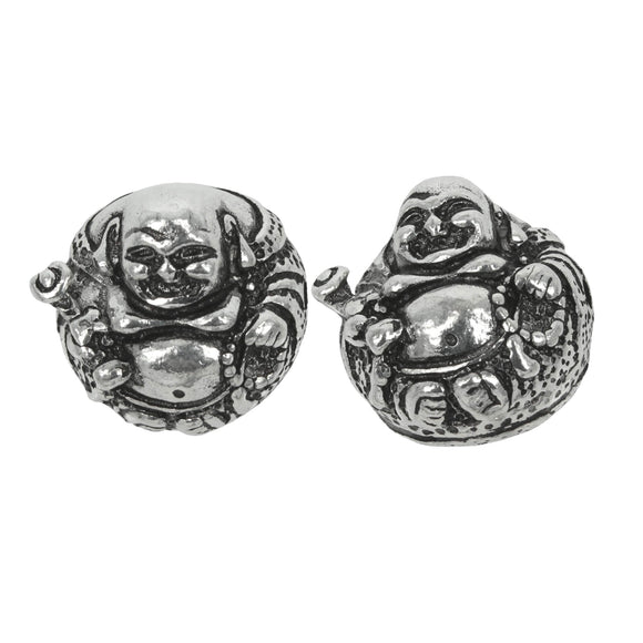 Buddha Bead in Antique Sterling Silver 18x16.5mm