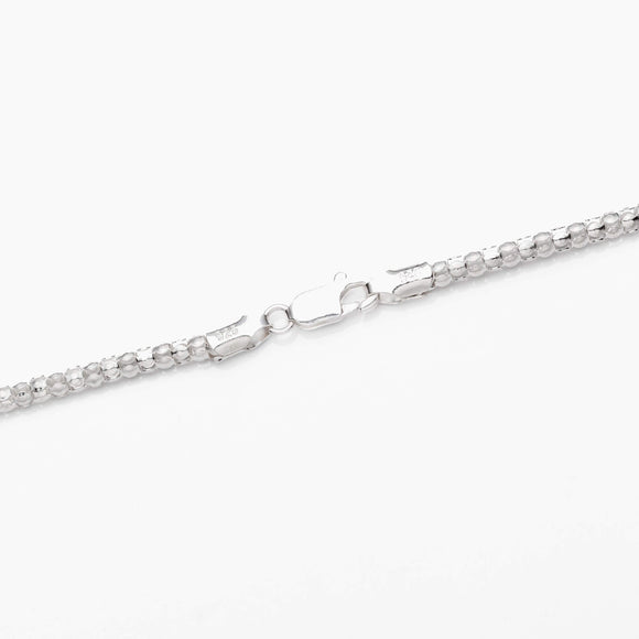 Sterling Silver Popcorn Chain Necklace 3mm 18