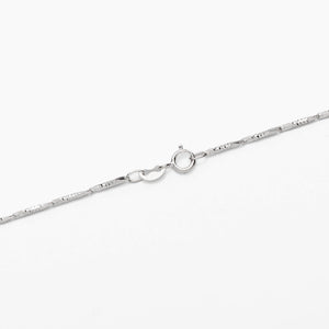 Sterling Silver Design Pattern Bar Chain Necklace 1.3mm 18" (46cm)