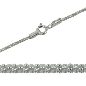 Sterling Silver Popcorn Chain Necklace 1.75mm 18" (46cm) 20" (51cm) 22" (56cm)